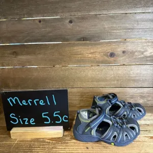New NWOB‎ Little Kids Merrell Hydro H2O Hiker Gray Blue Sandals Shoes Size 5.5 W