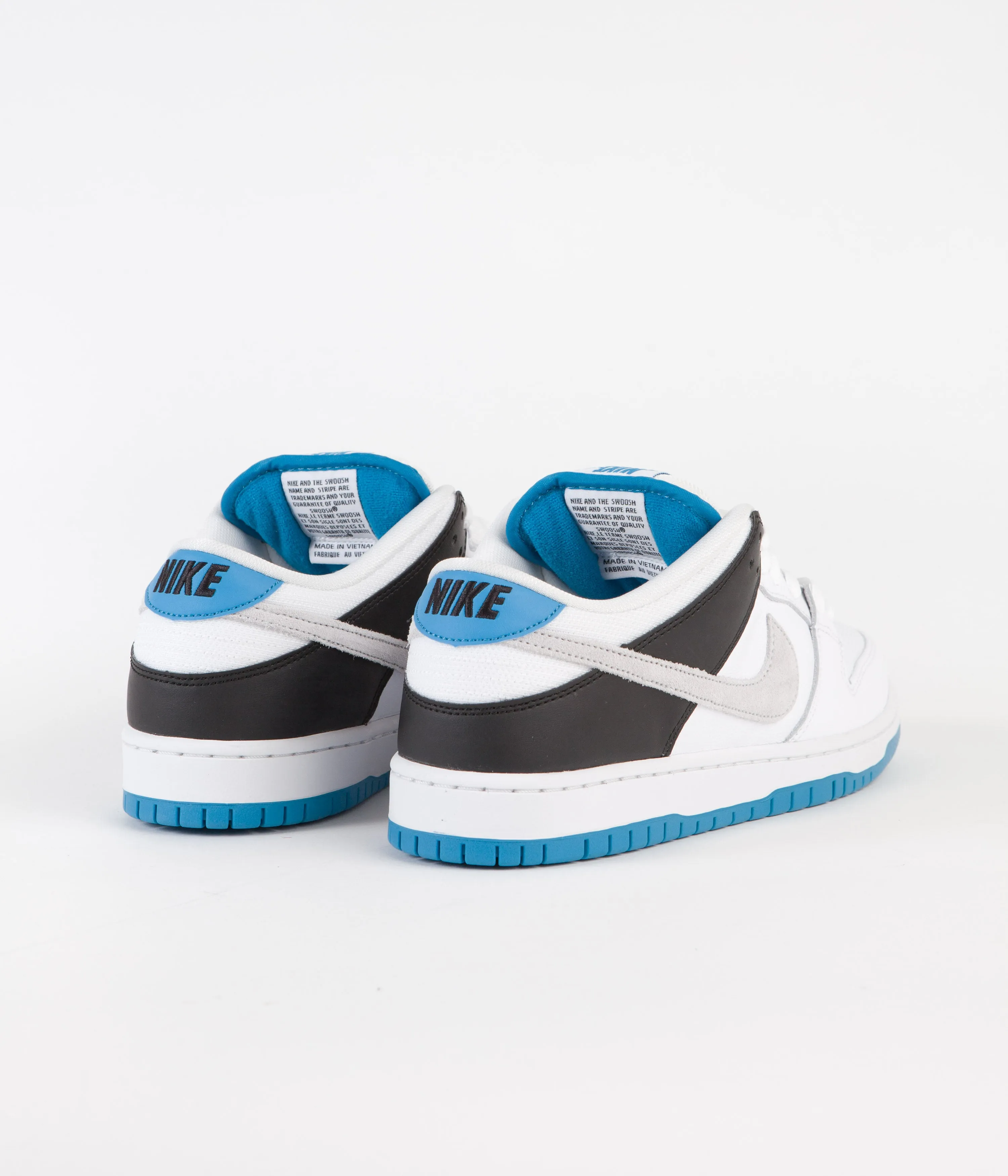 Nike SB Dunk Low Pro Shoes - White / Neutral Grey - Black - Laser Blue
