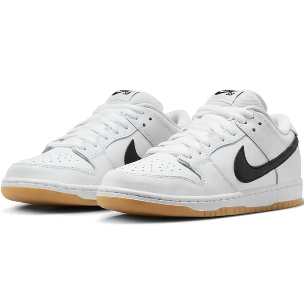 Nike SB Dunk Low Pro Shoes White/Black-White-Gum Light Brown