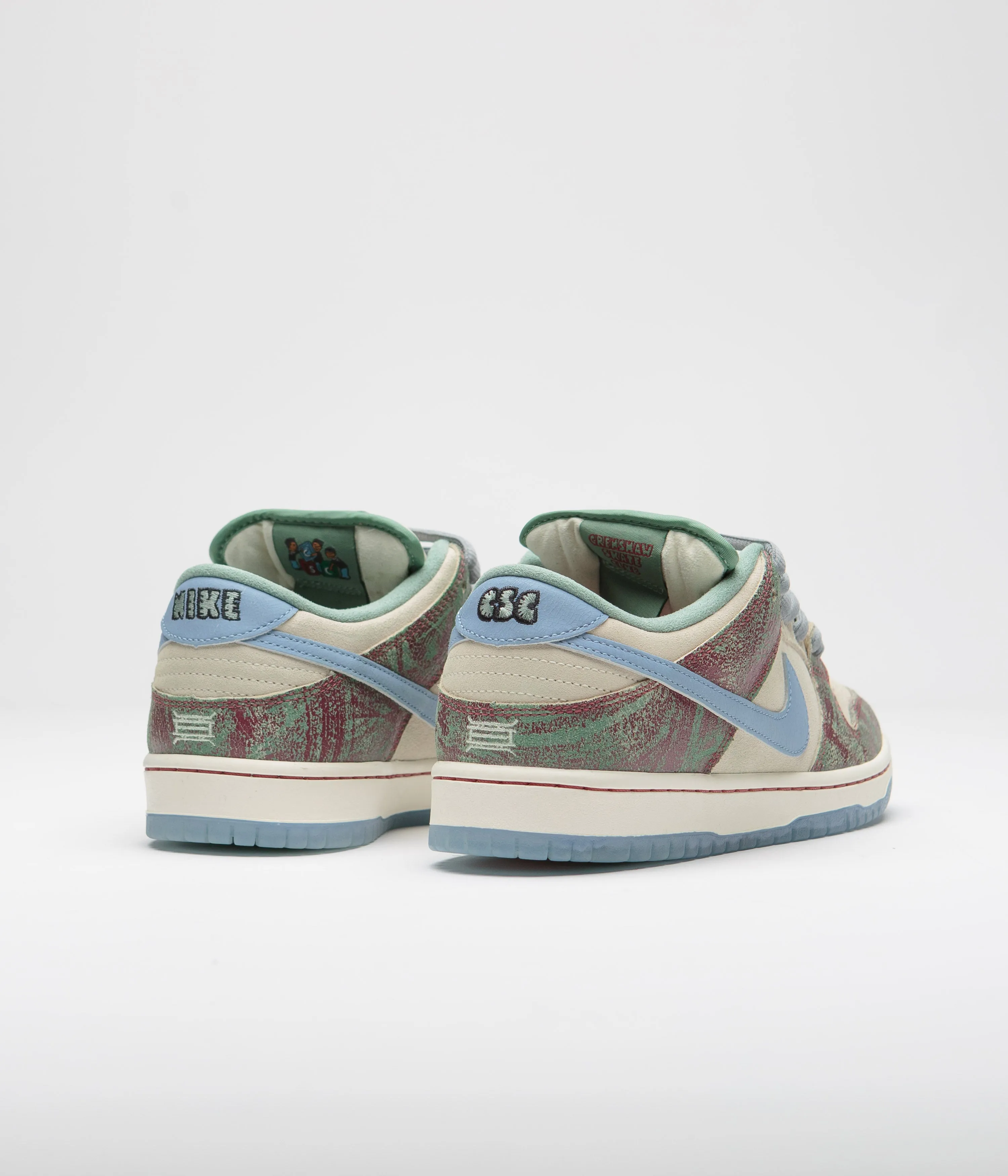 Nike SB x Crenshaw Skate Club Dunk Low Shoes - Sail / Light Blue - Cedar