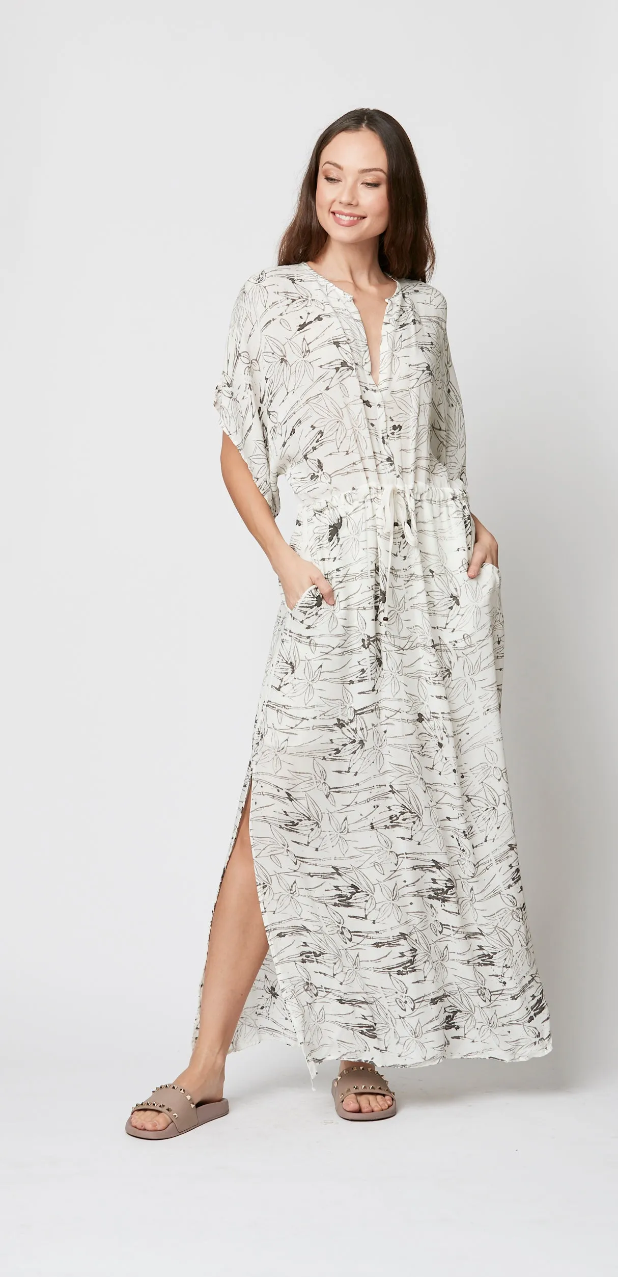 Norma Kaftan with slip