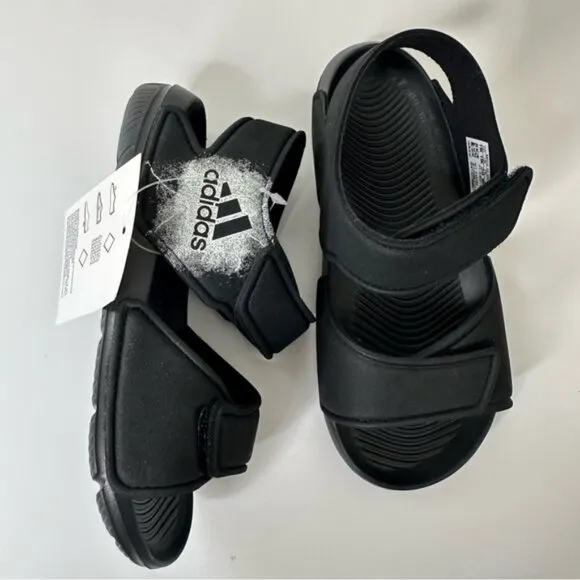 NWT Adidas kids Altaswim open toe sandals in Black size 11K