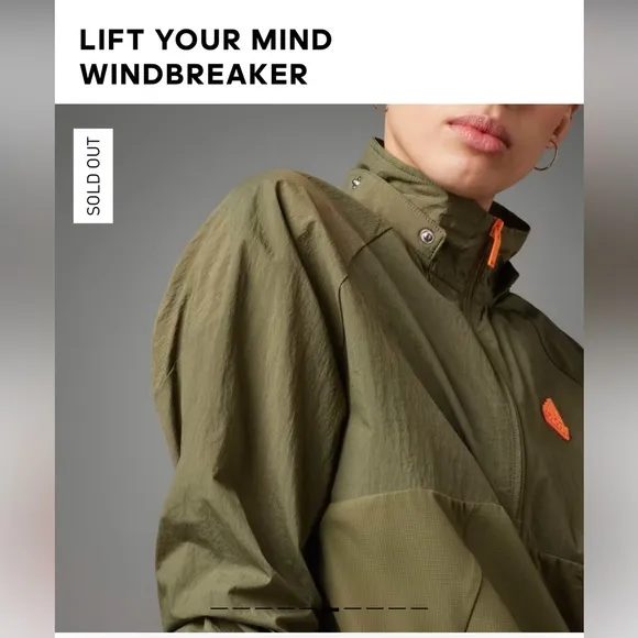 NWT Adidas Lift Your Mind Unisex Lightweight Windbreaker‎ Jacket Size Small