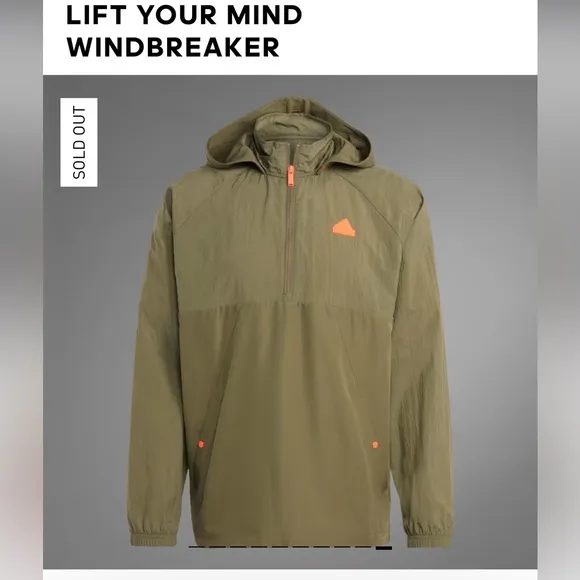 NWT Adidas Lift Your Mind Unisex Lightweight Windbreaker‎ Jacket Size Small
