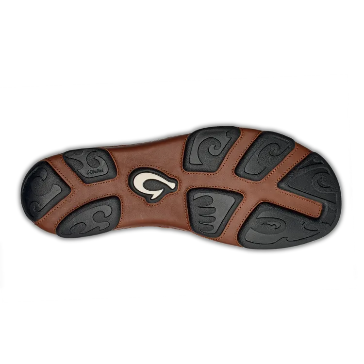 OluKai Mens Moloā Leather Shoes - Black / Toffee
