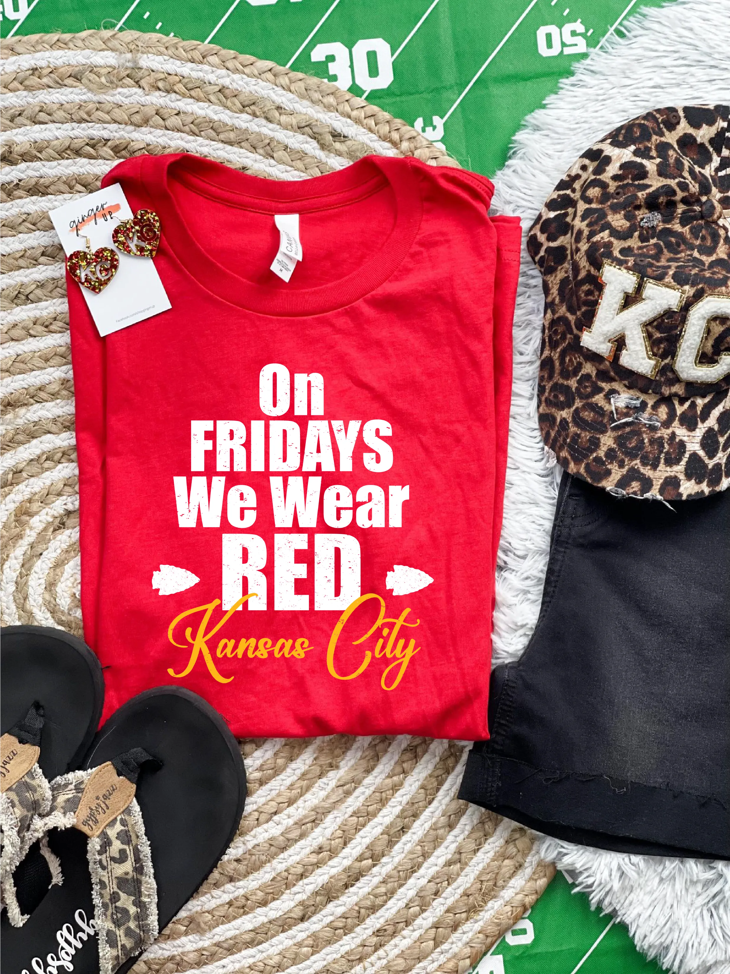 On Friday's We Wear Red Red Graphic Tee