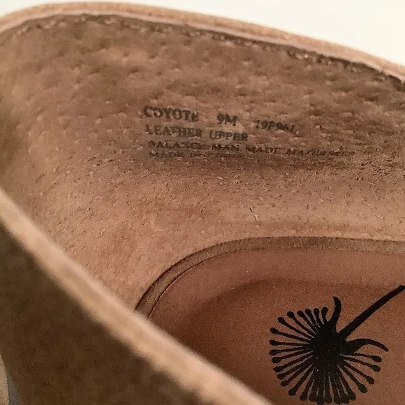 OTBT Coyote Slip-On Leather Shoe D' Orsay Side Cutout Water Resistant Neutral