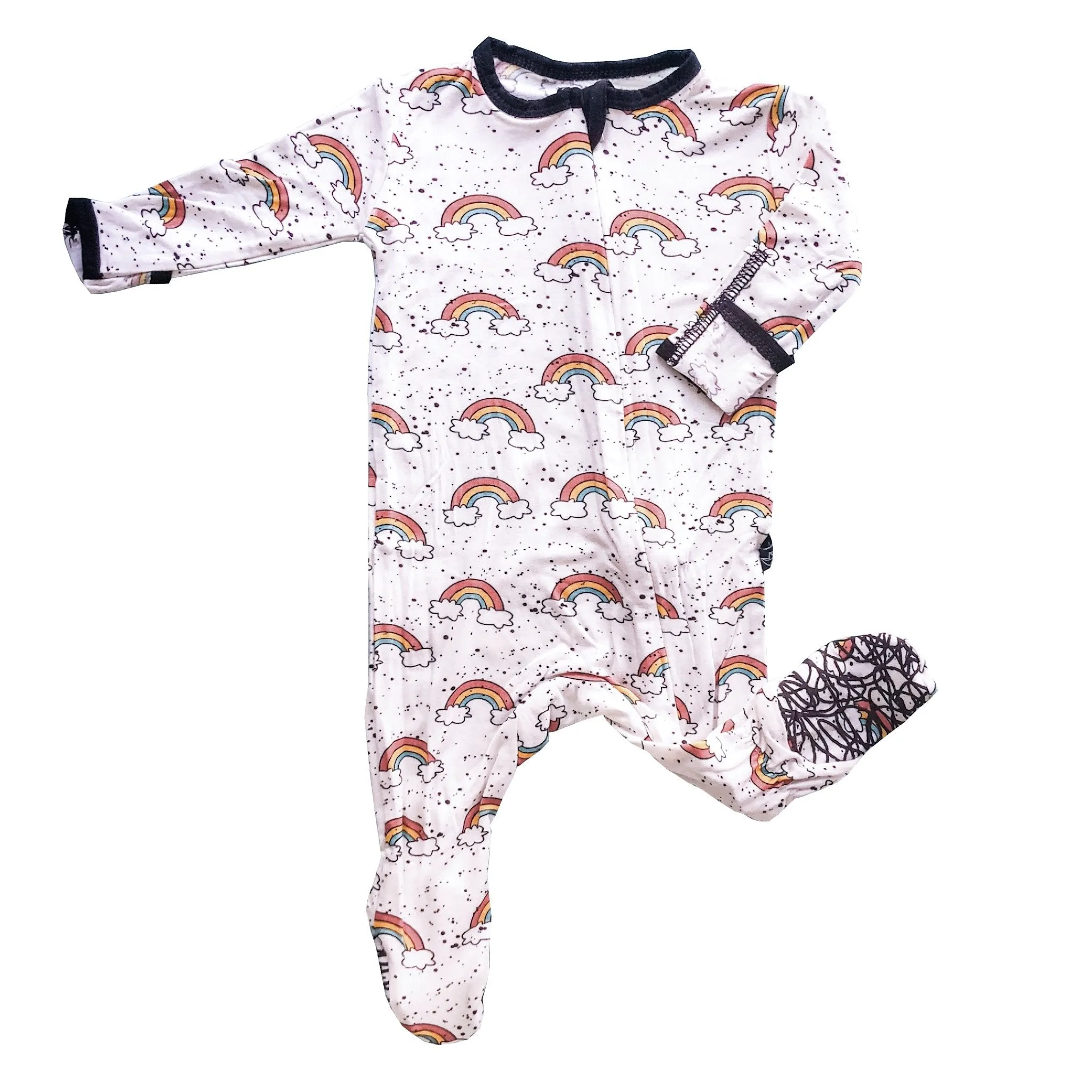 Peregrine Kidswear 80s Pink Rainbow Footie