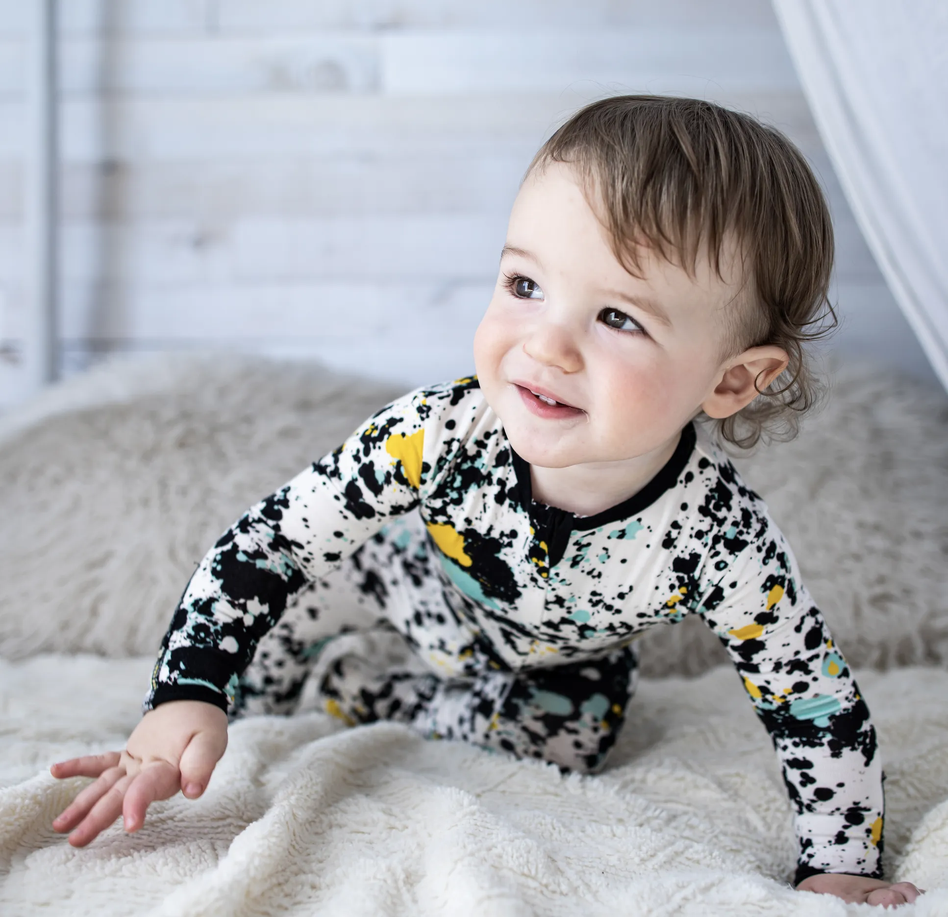 Peregrine Kidswear Splatter Paint Footie