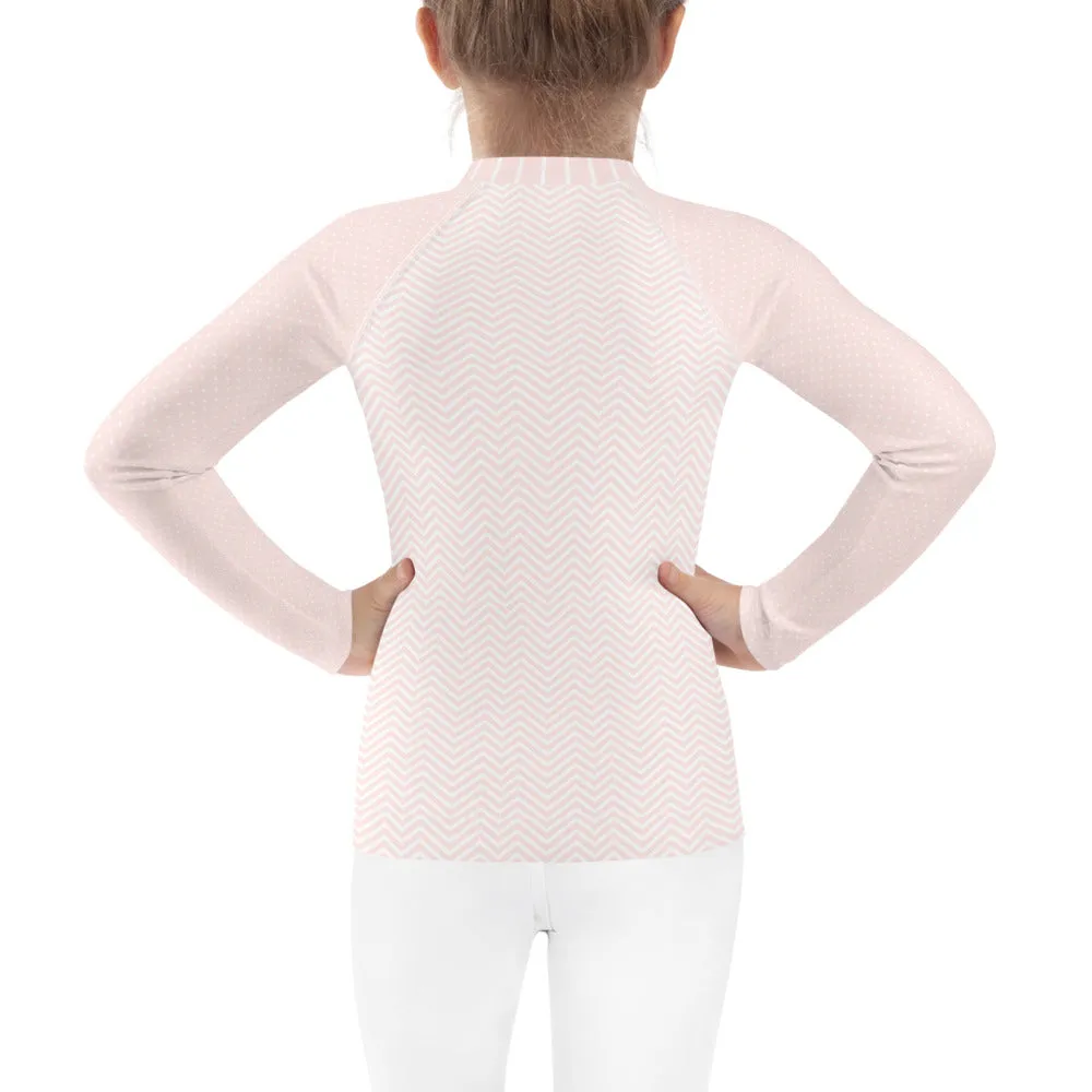 Pink Unicorn Face - Kids Rash Guard