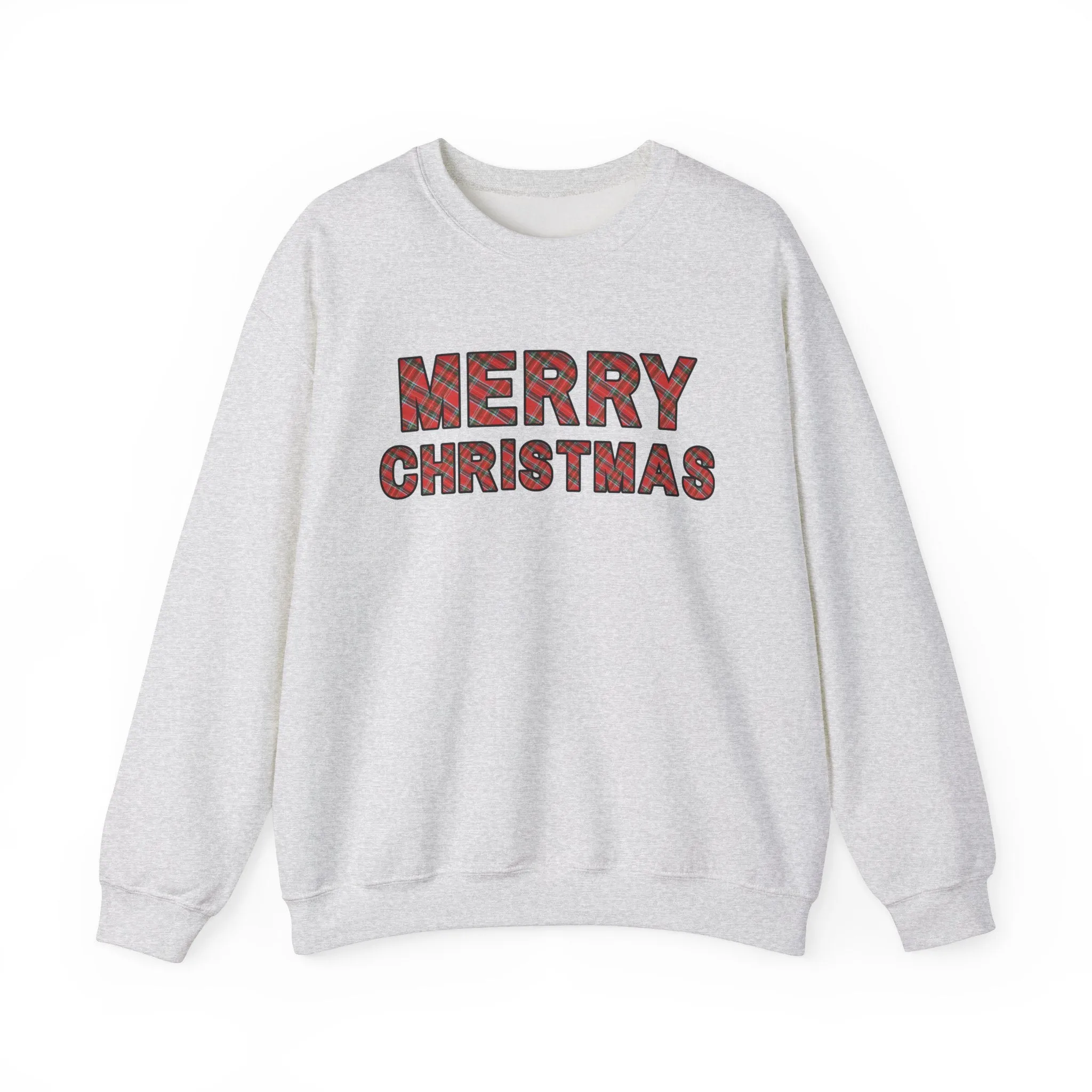 Plaid Print  Merry Christmas Women's Graphic Sweatshirt