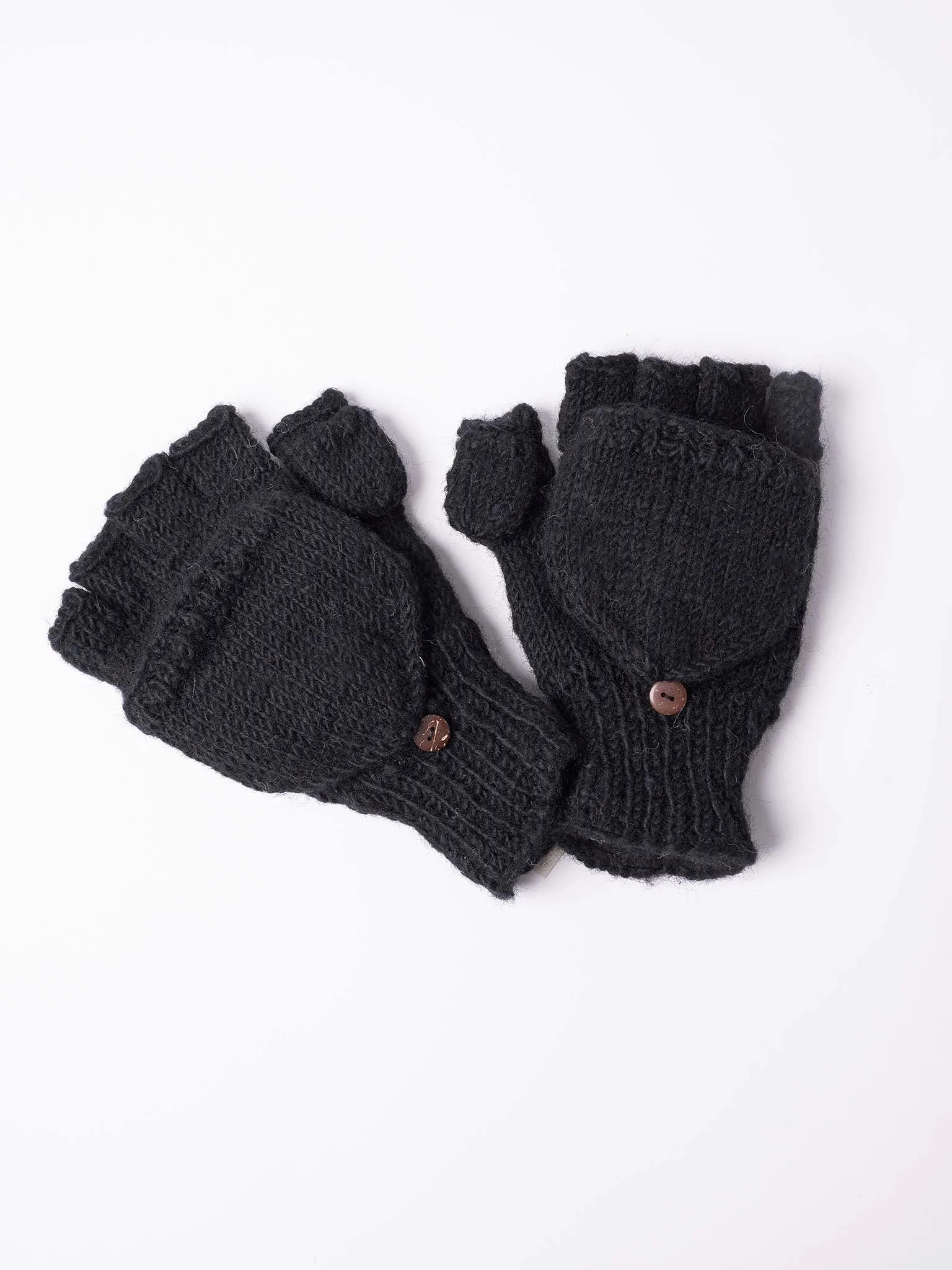 Plain knit Glittens.