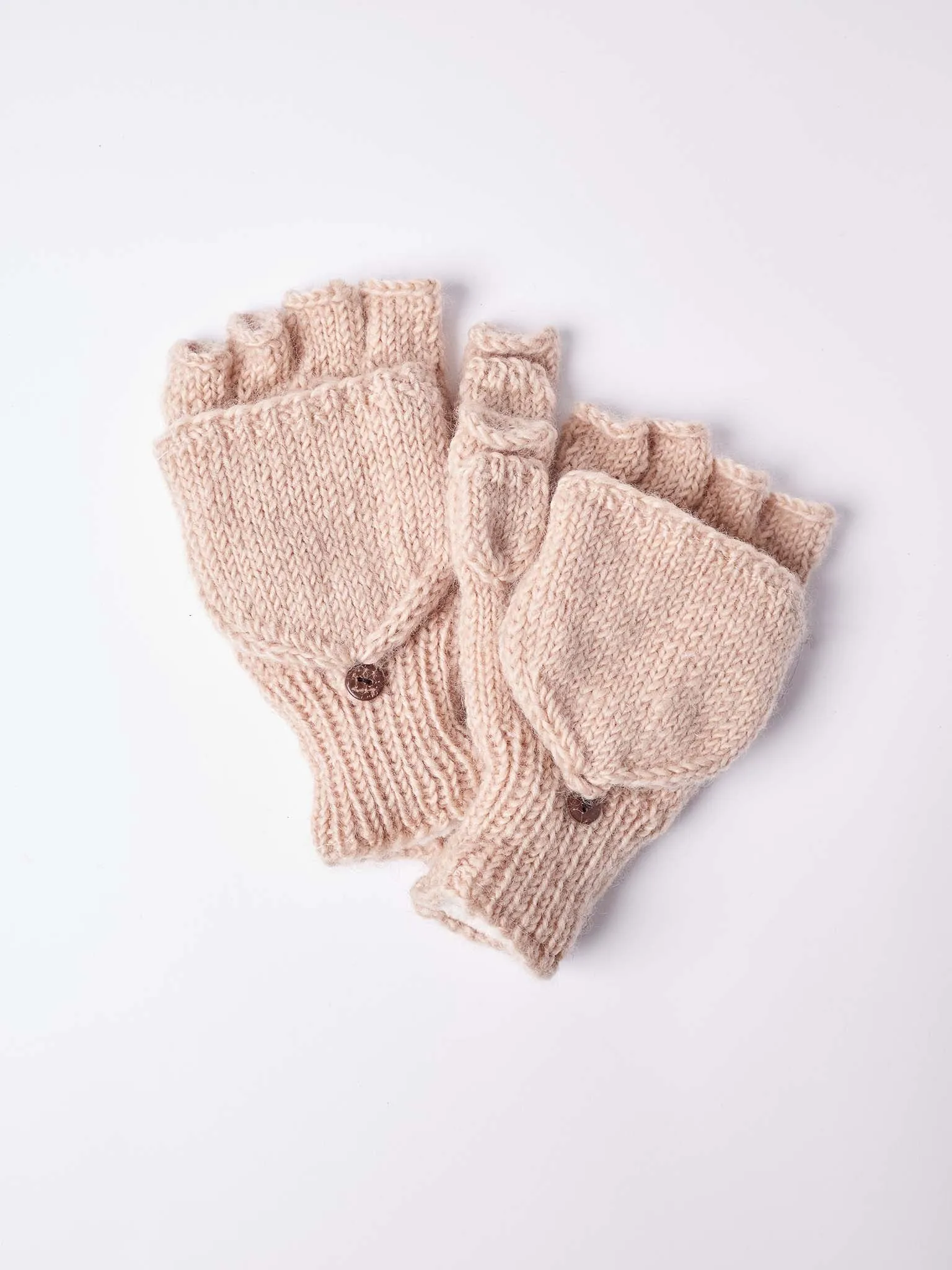Plain knit Glittens.