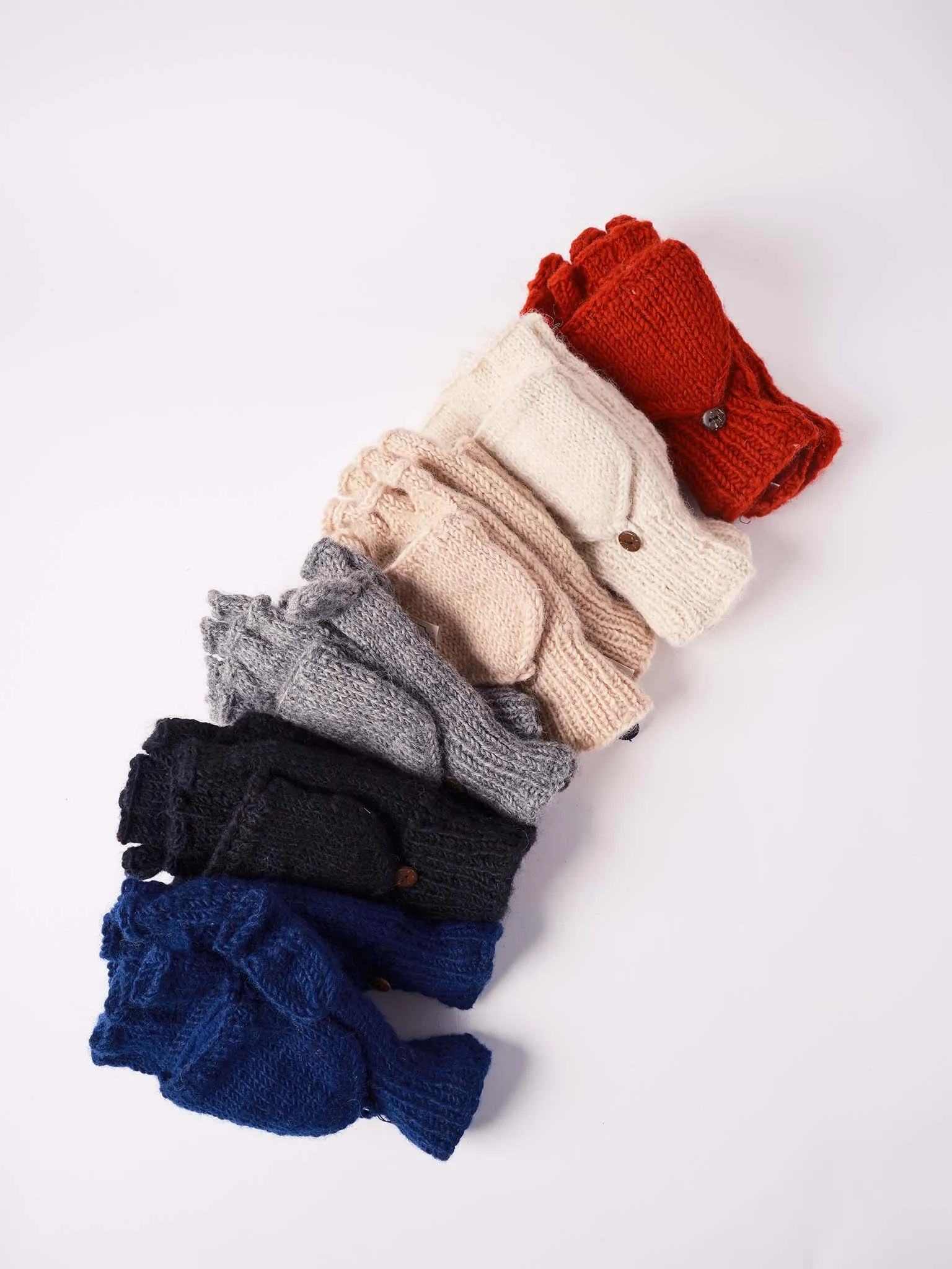 Plain knit Glittens.