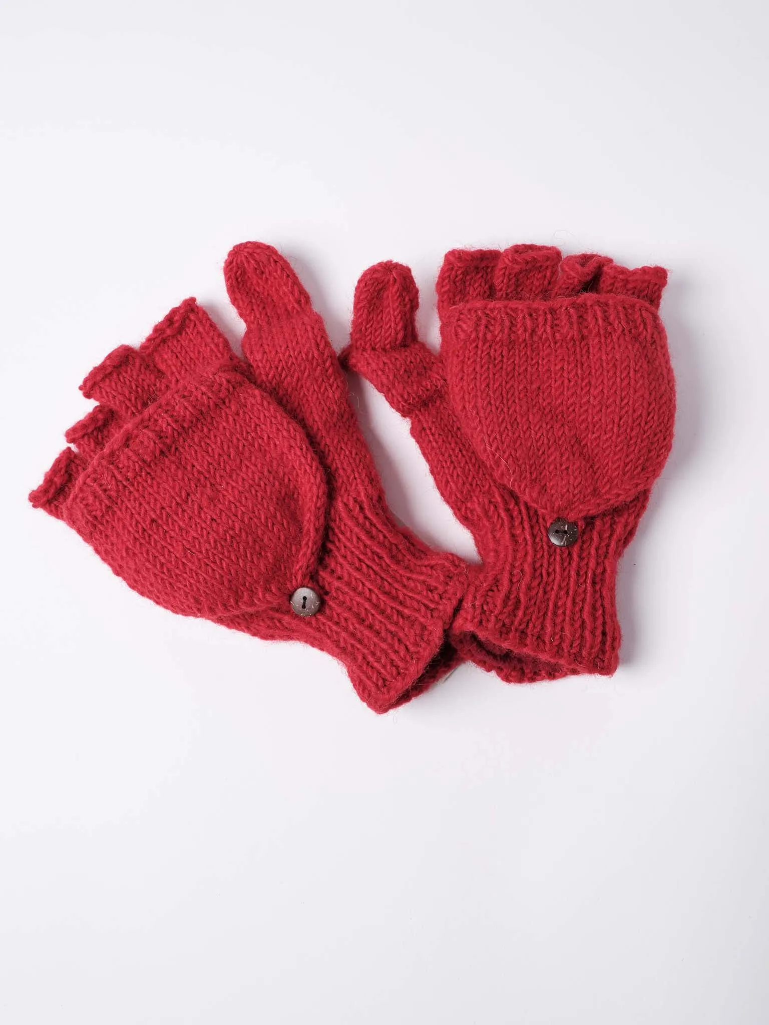Plain knit Glittens.