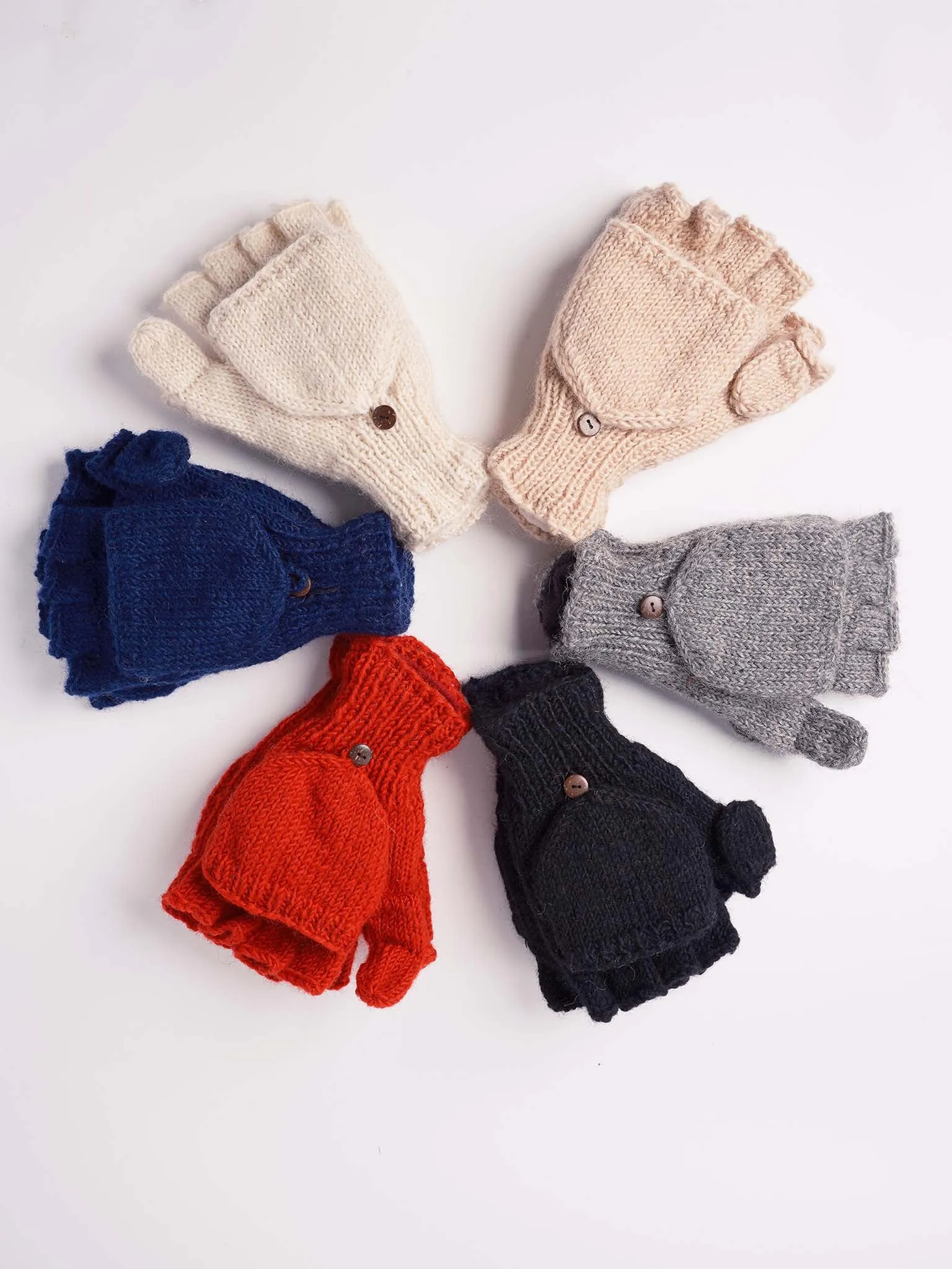 Plain knit Glittens.