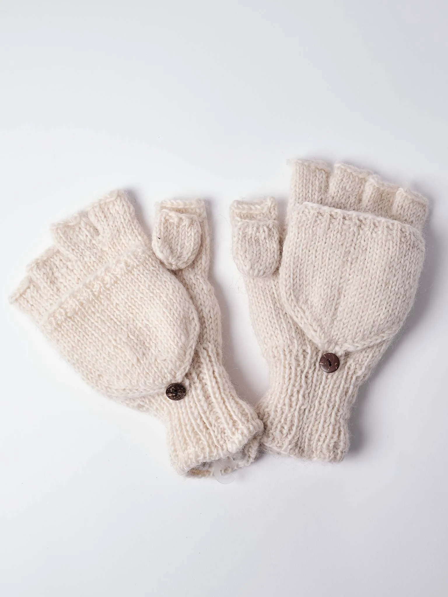 Plain knit Glittens.