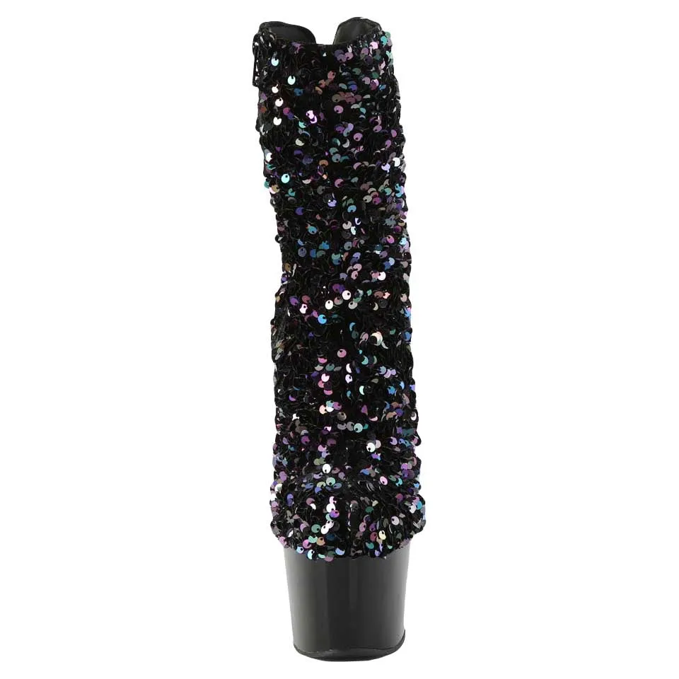 Pleaser Shoes Adore 1042SQ Platform Sequins Ankle Boot