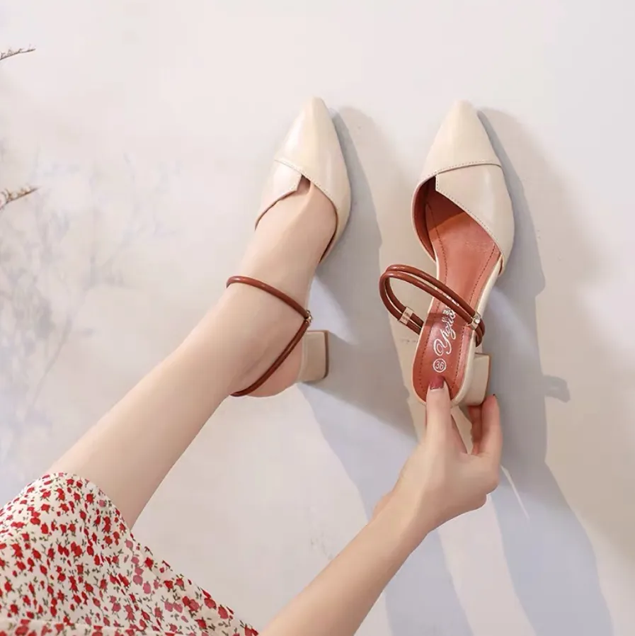 Pointy Block Heel Sandal Shoes-11 DS281