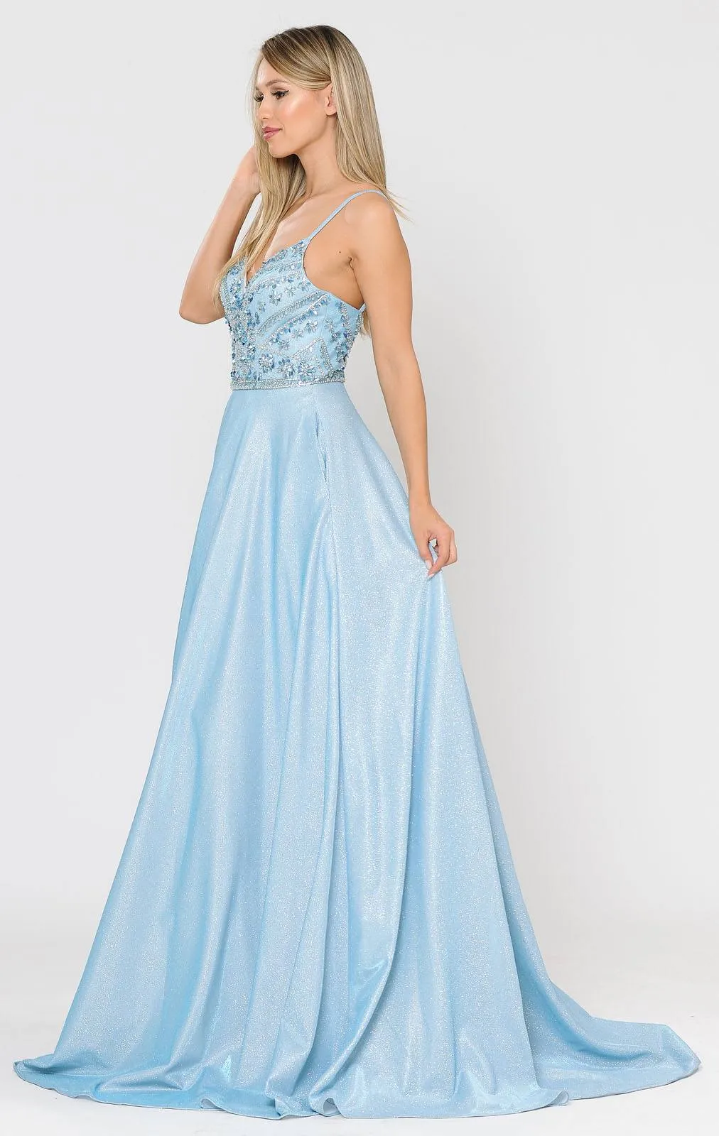 Poly USA 8414 Embellished Long Prom Dress with Pockets