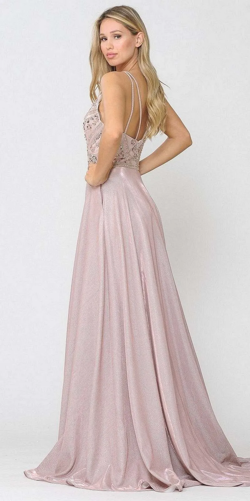 Poly USA 8414 Embellished Long Prom Dress with Pockets