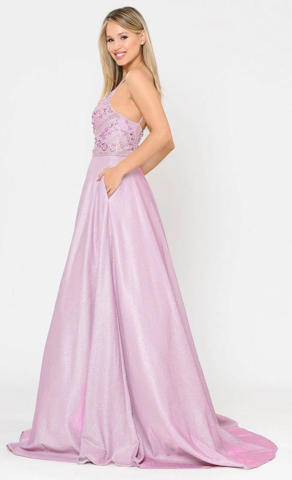 Poly USA 8414 Embellished Long Prom Dress with Pockets