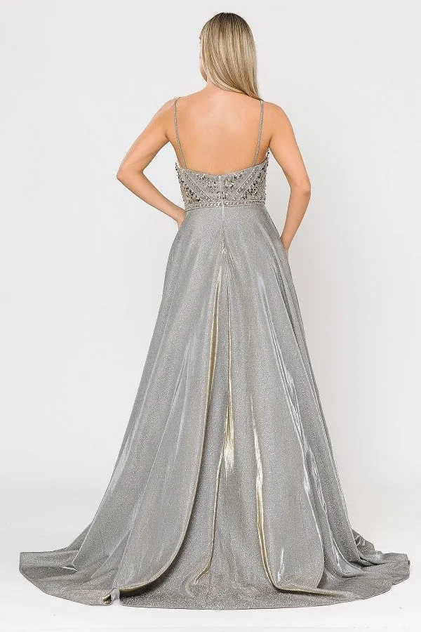 Poly USA 8414 Embellished Long Prom Dress with Pockets