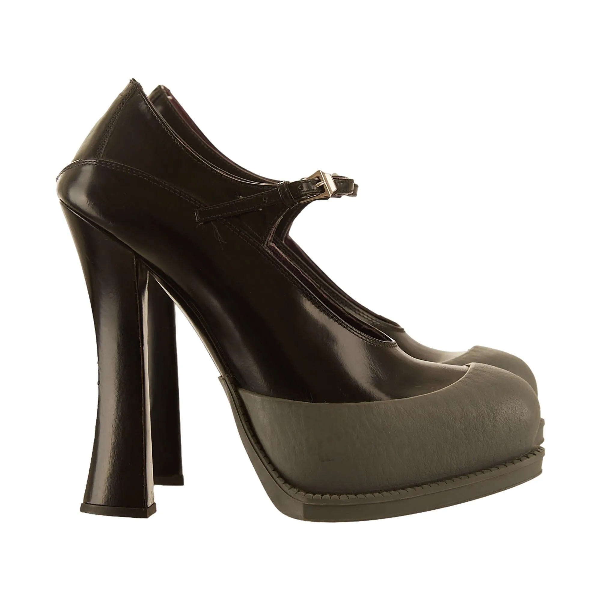 Prada Black Dipped Platform Heels