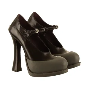 Prada Black Dipped Platform Heels