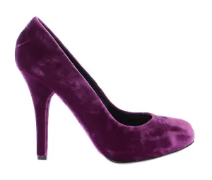 Purple Velvet Platform Pumps Shoes Scarpe