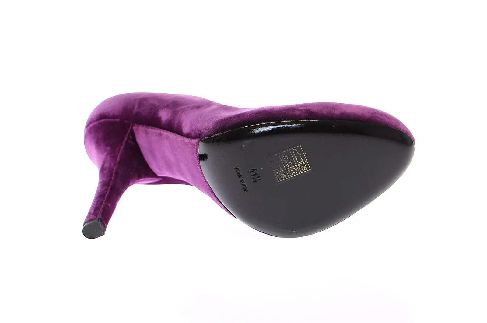Purple Velvet Platform Pumps Shoes Scarpe