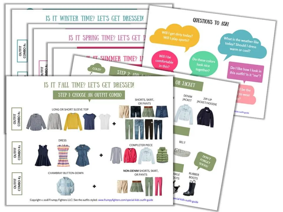 "Get Dressed!" Cheat Sheets for Kids