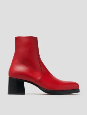 RAOUL 70MM PLATFORM BOOT IN RED CALFSKIN