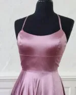 Real Photo Simple Prom Dresses with Spaghetti Straps Long Prom Party Gowns 2019