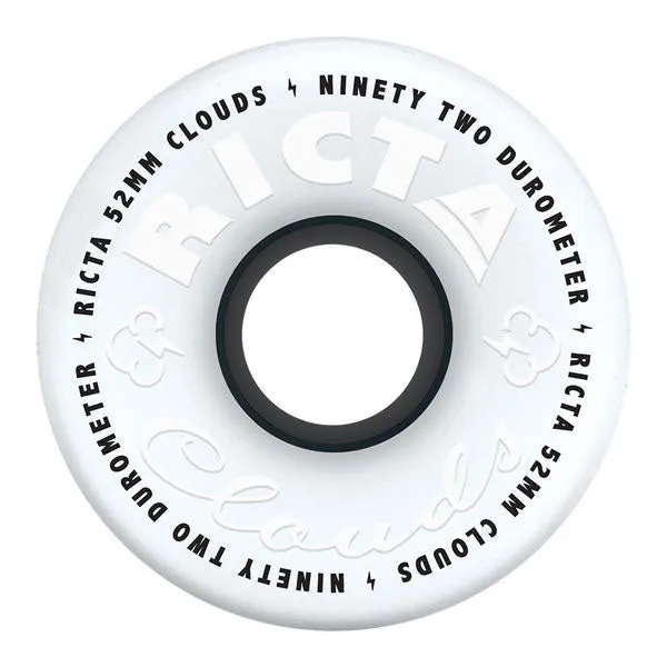 Ricta - Clouds 52mm 92a Skateboard Wheels - White/Black