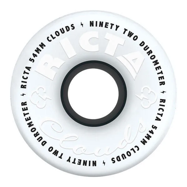 Ricta - Clouds 54mm 92a Skateboard Wheels - White/Black