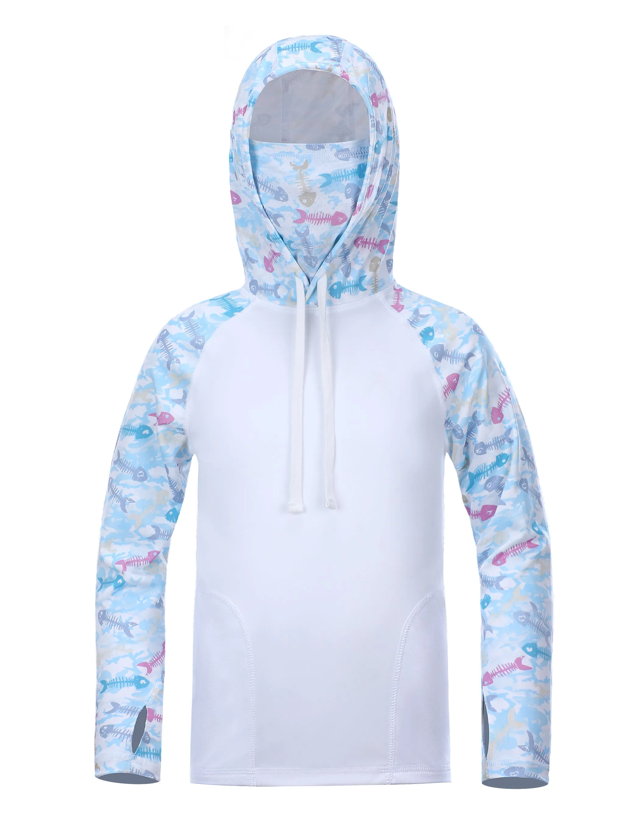 Roadbox Sun Shirts for Kids - Long Sleeve UPF50  Sun Protection Shirts Hooded Swimsuits for Kids Fishing Surfing Hiking Outdoor Sports