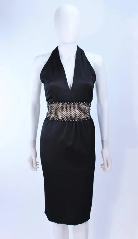 ROBERT DAVID MORTON Black Silk Cocktail Dress Size 6-8
