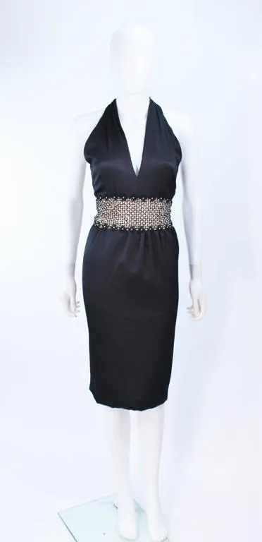 ROBERT DAVID MORTON Black Silk Cocktail Dress Size 6-8