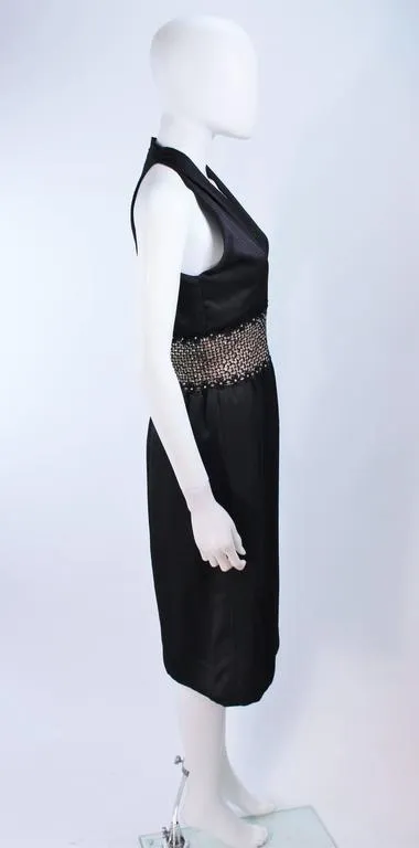 ROBERT DAVID MORTON Black Silk Cocktail Dress Size 6-8