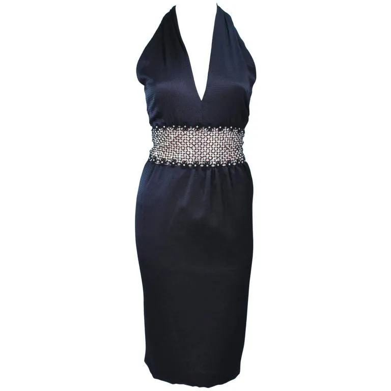 ROBERT DAVID MORTON Black Silk Cocktail Dress Size 6-8