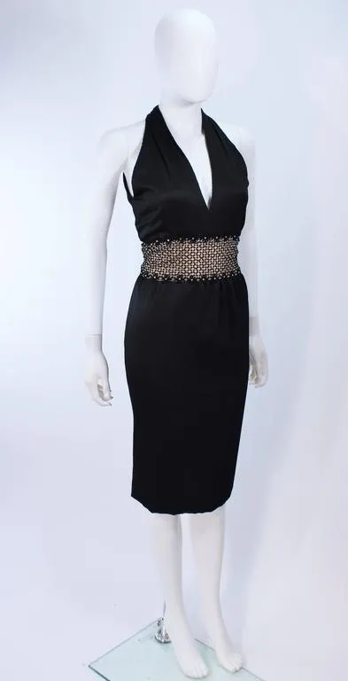 ROBERT DAVID MORTON Black Silk Cocktail Dress Size 6-8
