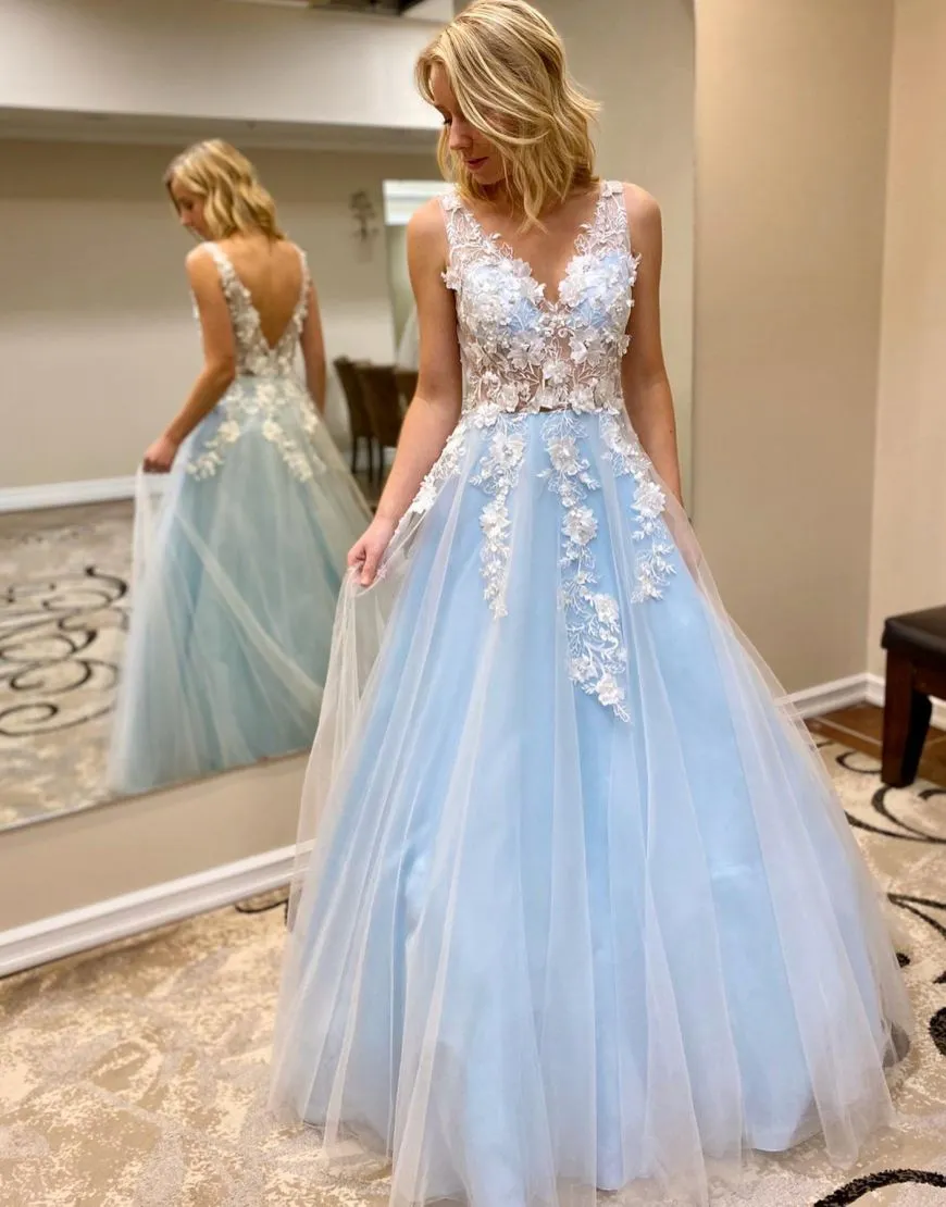 Roycebridal Jemma | A-Line Floor Length Prom Evening Dress With Appliques