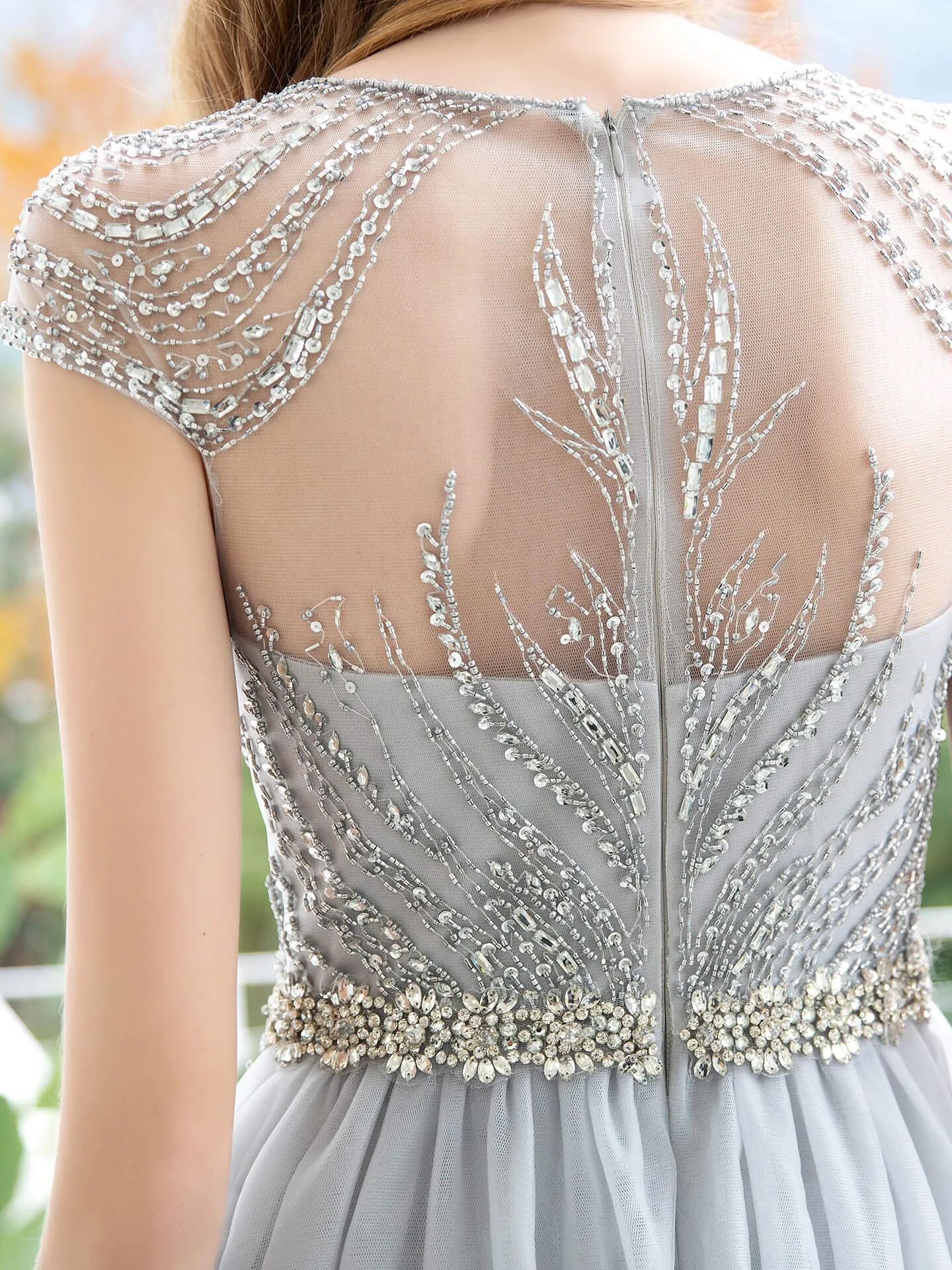 Roycebridal Mermaid / Trumpet Luxurious Glittering Fairy Sexy Formal Evening Dresses Cap Sleeves Floor Length