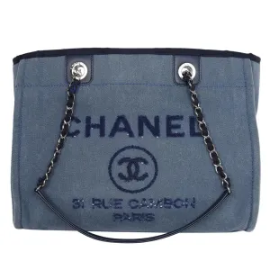 Sequin Canvas Leather Deauville Tote