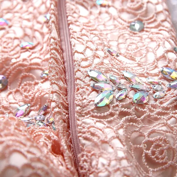 sexy sweetheart pink lace mermaid Evening Dress  robe de soiree vestido longo crystal long prom dresses Formal gown