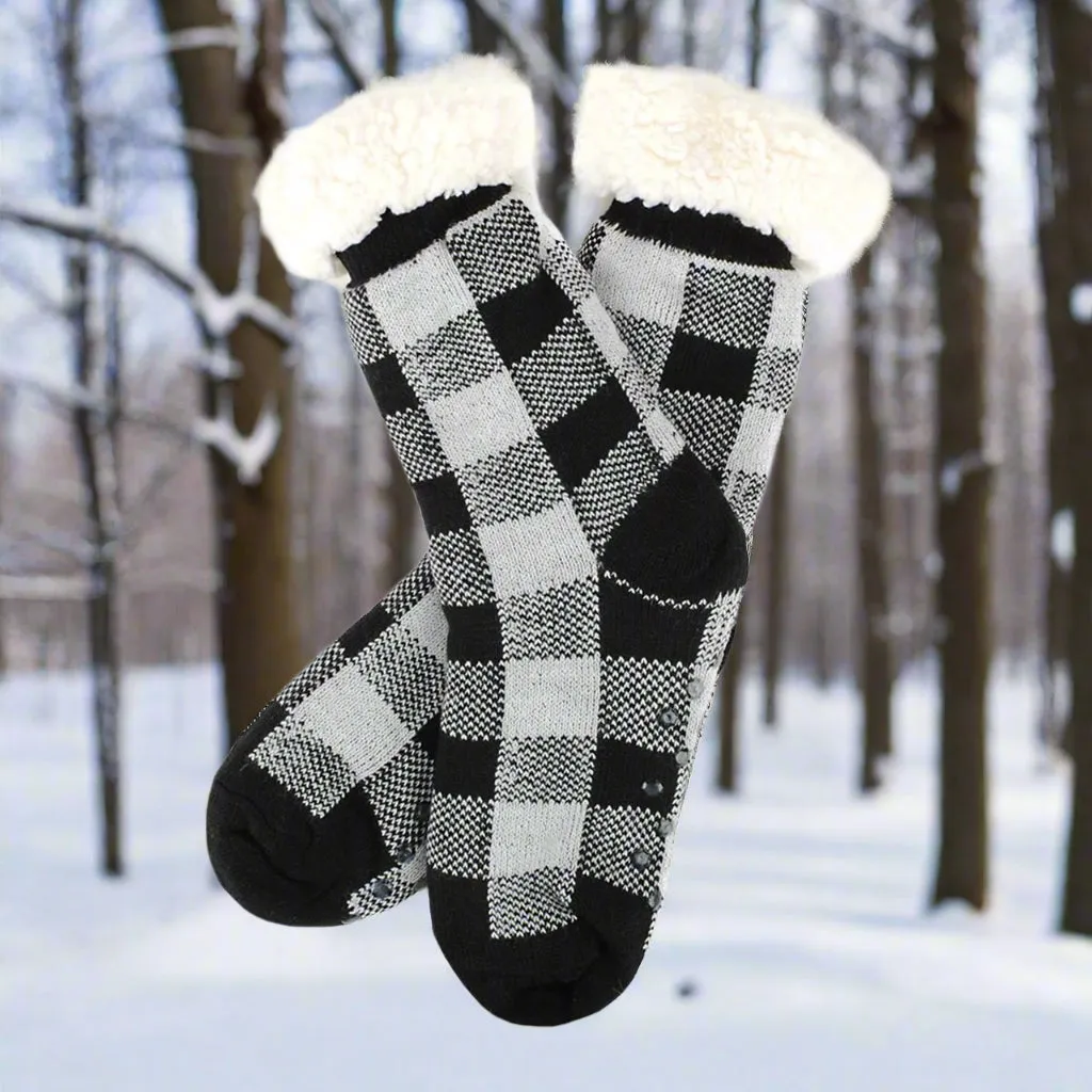Sherpa Slipper Socks – Cozy Fleece-Lined Socks with Non-Slip Soles