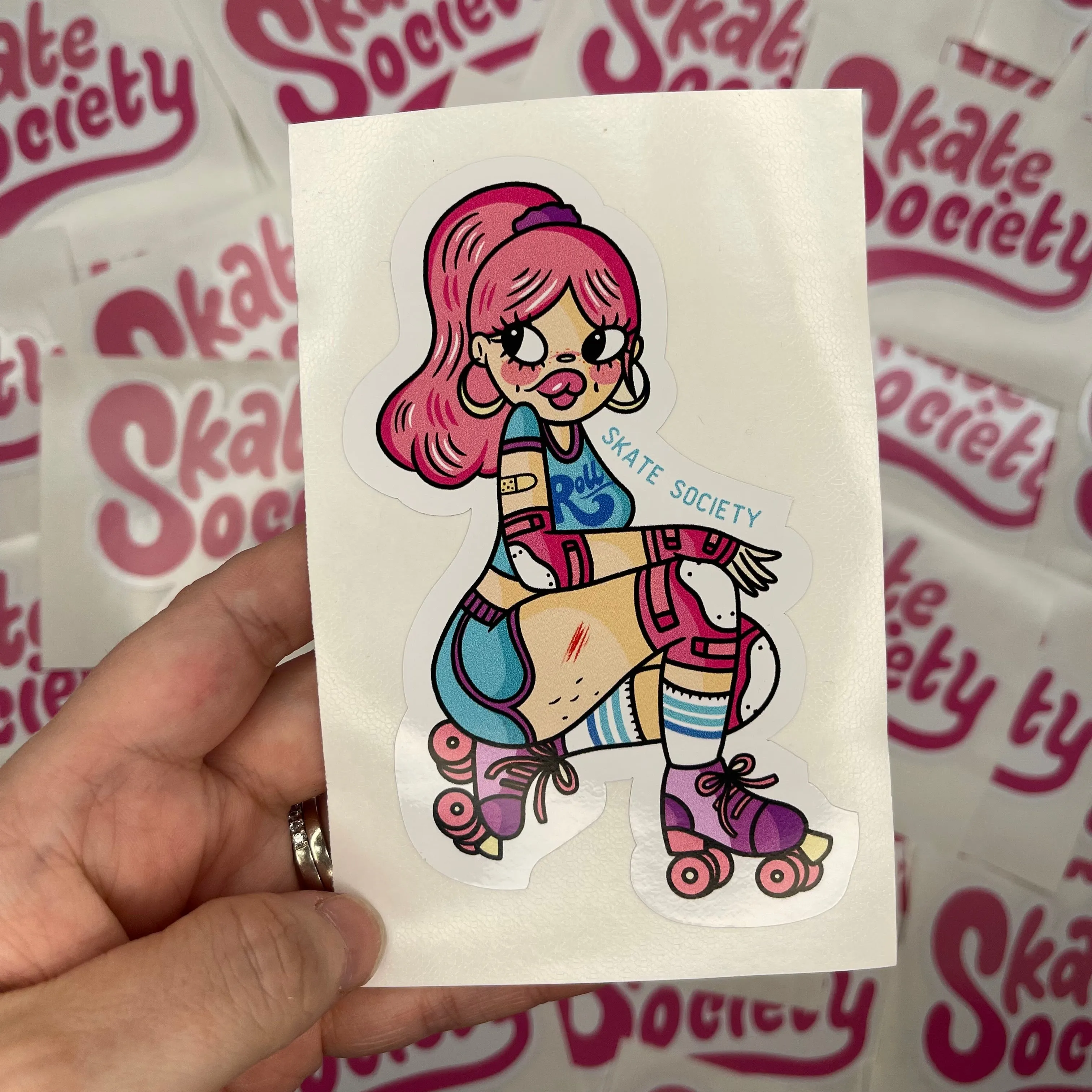 Skate Society Sticker - Roller Skater