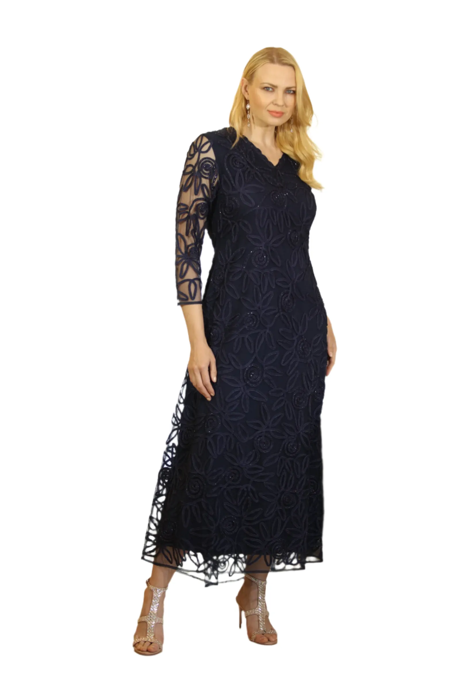 Soulmates 1618 V-Neck Maxi Tent Evening Dress