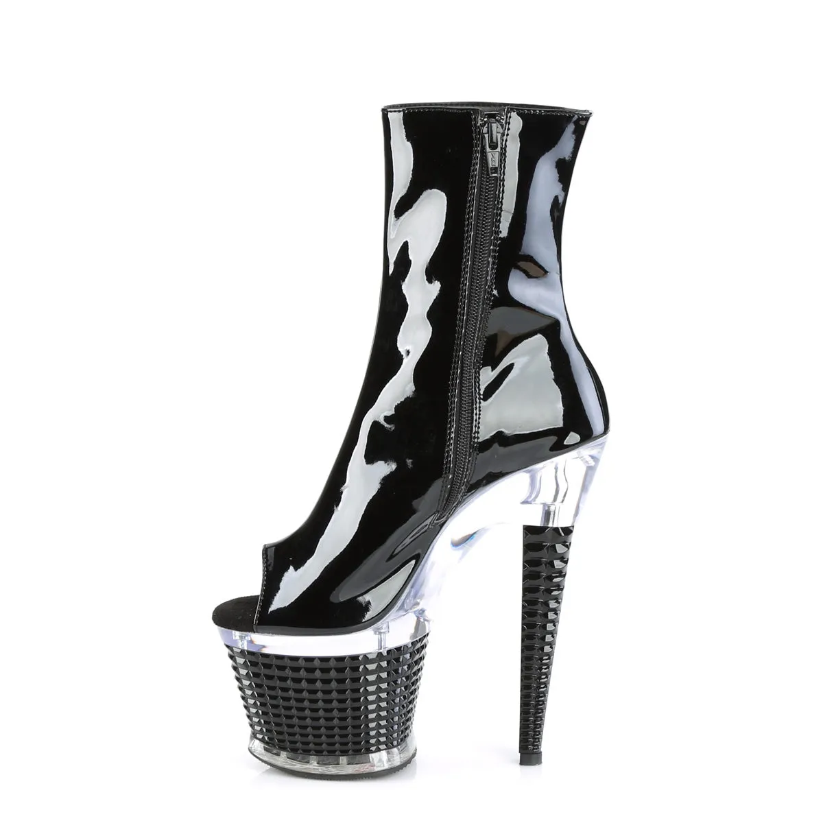 SPECTATOR-1021  Black Patent/Clear-Black